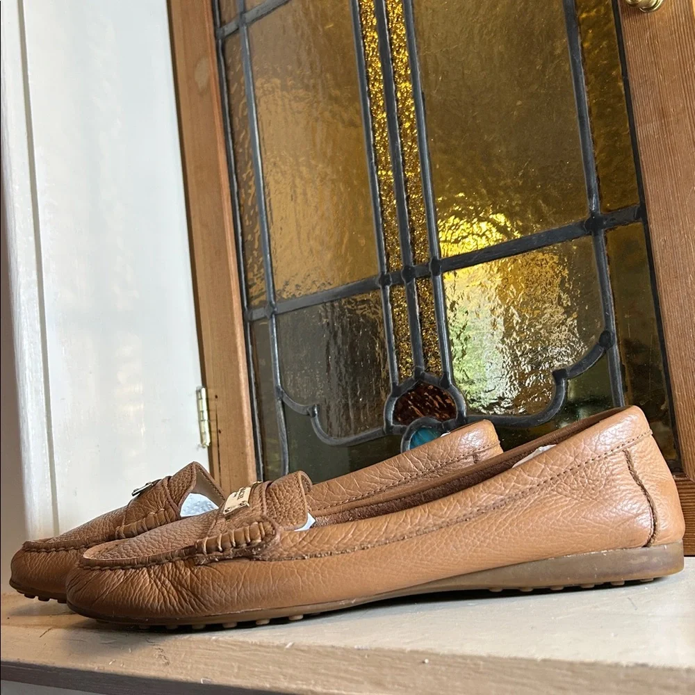 Coach Tan Leather Slip-On Shoes